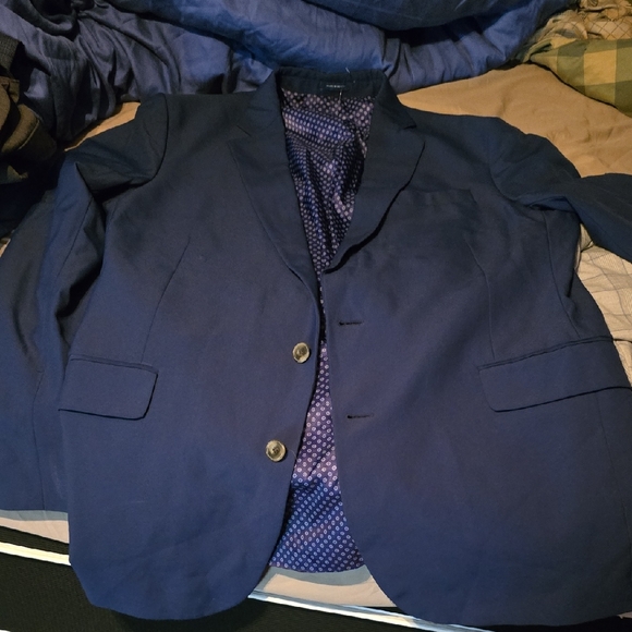 Stafford Performance 44L Dark Blue Blazer with Geometric Lining
